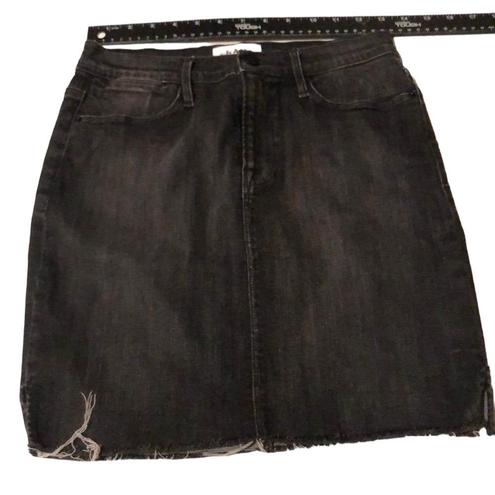 Frame size 27 black denim skirt side slits with stretch & pockets